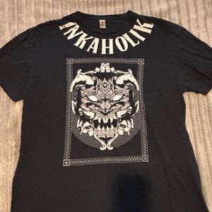 Gildan Black T-Shirt with White Demon Graphic